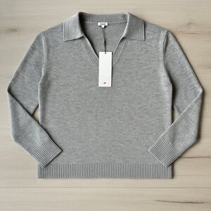 Vigoss Collared V-Neck Sweater Grey XL NWT